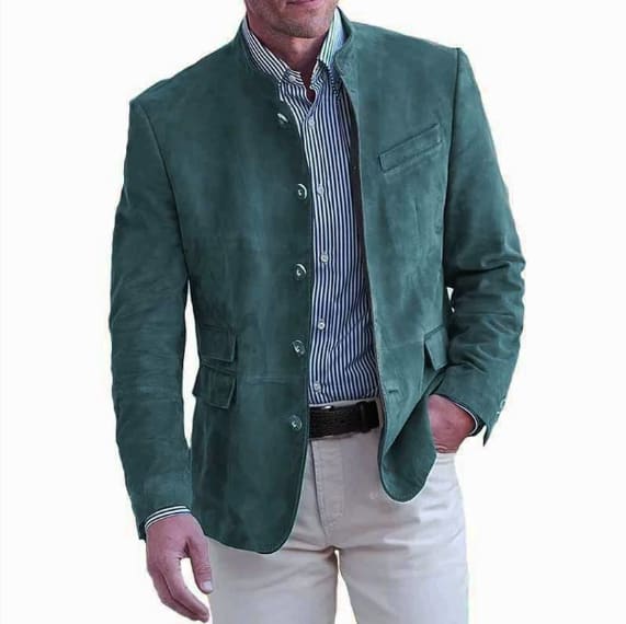 Men's Business Casual Suit Jacket Autumn Winter Fashion Commuter Daily Basic Blazer Solid Stand Collar Jacket Men's Clothing view 6