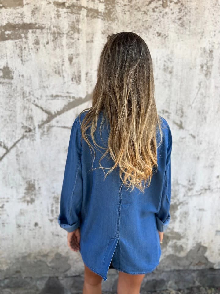Lapel Shirt Jacket Ins Fashion Solid Color Long-sleeved Denim Top Autumn And Spring Casual Daily Streetwear Women's Clothing view 4