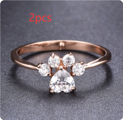 Cute Cat-claw-shaped Rings Fashion Personality Rhinestone Ring Women's Jewelry view 8