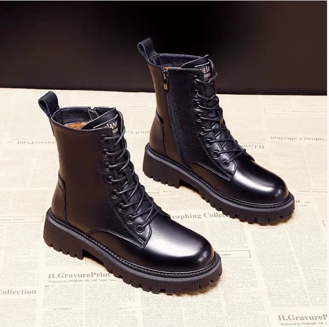 Velvet Motorcycle Internet Celebrity Girl Short Boots view 6