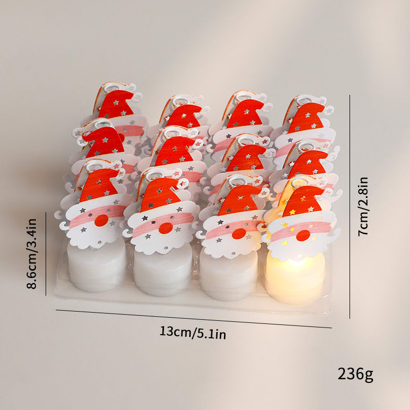 LED Electronic Candle Lights Christmas Trees Santa Claus Snowmen Creative Candles Small Night Lights Home Decorative Ornaments view 2
