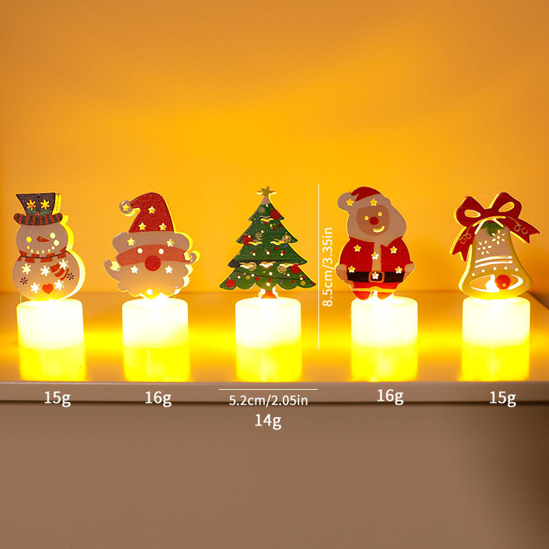LED Electronic Candle Lights Christmas Trees Santa Claus Snowmen Creative Candles Small Night Lights Home Decorative Ornaments view 17
