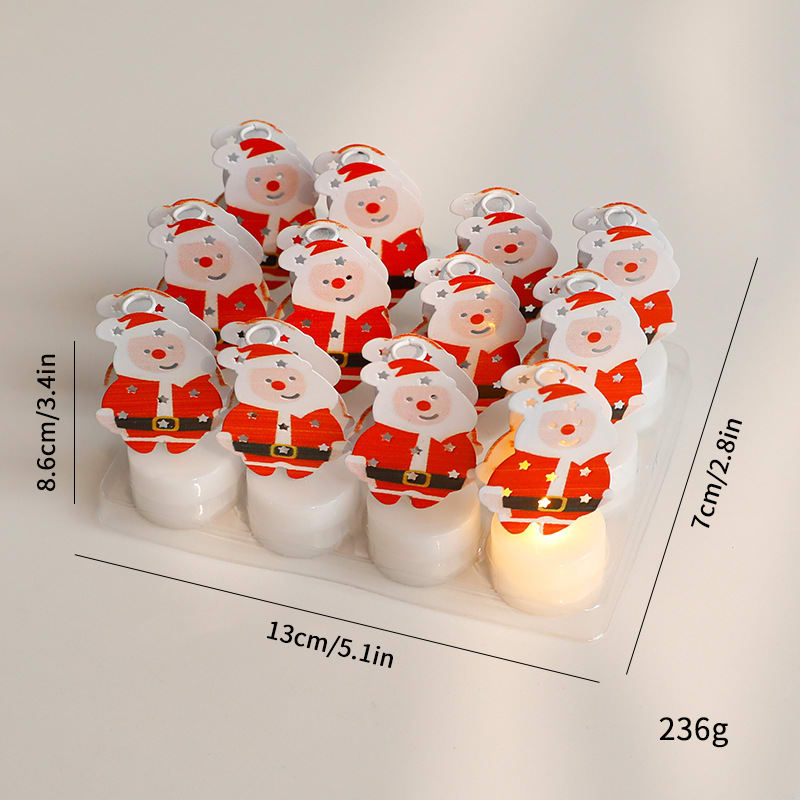 LED Electronic Candle Lights Christmas Trees Santa Claus Snowmen Creative Candles Small Night Lights Home Decorative Ornaments view 9