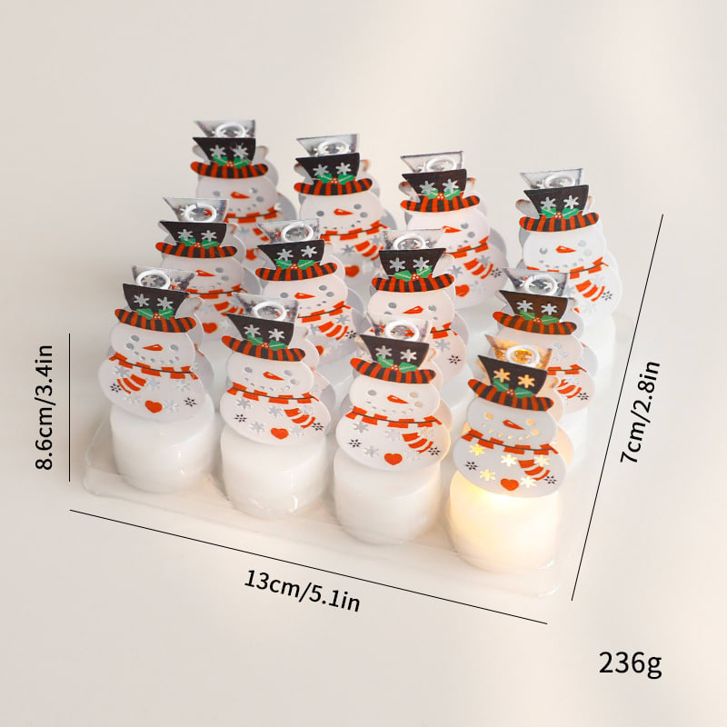 LED Electronic Candle Lights Christmas Trees Santa Claus Snowmen Creative Candles Small Night Lights Home Decorative Ornaments view 6