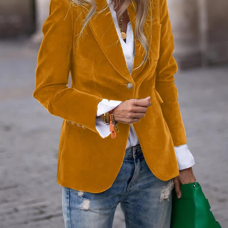 Velvet Lapel Casual Suit Business Fashion Slim Single-breasted Jacket Outwear Clothing For Women view 13