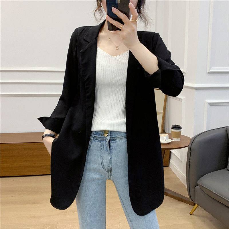 Women's Blazer Jacket Suit Coat Single-breasted Stand Collar Tops Slim Outerwear Temperament Office Jacket view 13