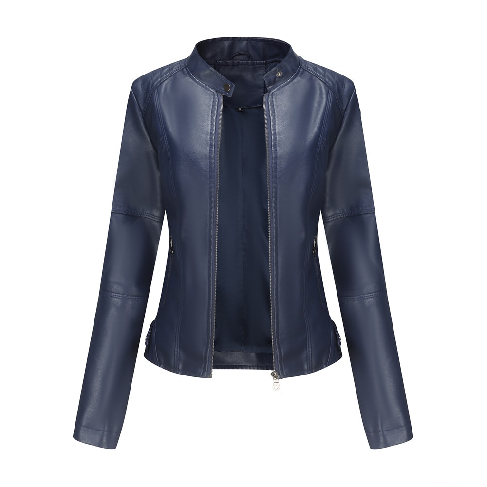 Women'S Leather Dress Slim Jacket Spring Autumn Coat