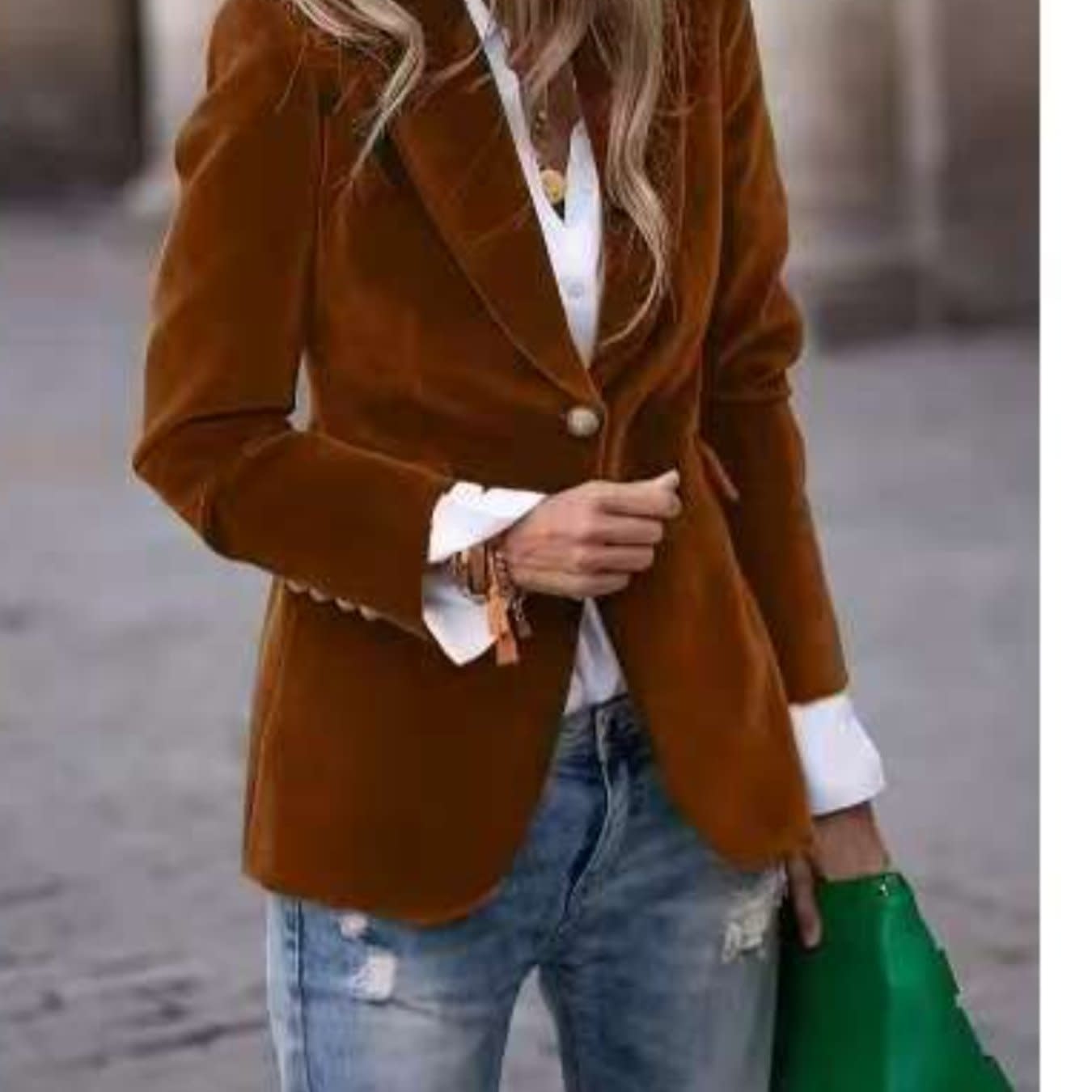 Velvet Lapel Casual Suit Business Fashion Slim Single-breasted Jacket Outwear Clothing For Women view 9