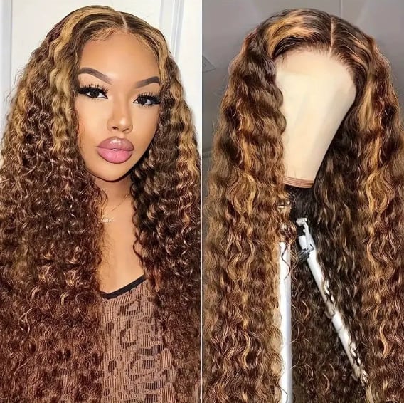 Creative And Versatile Wine Red Long Front Lace Wig view 4