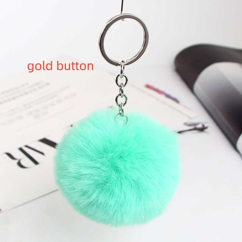 20 Colors Fluffy Fur Pom Pom Keychain Soft Faux Fur-like Ball Car Keyring Key Holder Women Bag Pendant Jewelry view 8
