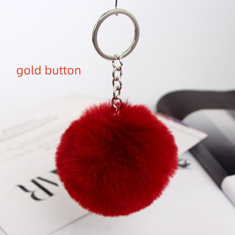 20 Colors Fluffy Fur Pom Pom Keychain Soft Faux Fur-like Ball Car Keyring Key Holder Women Bag Pendant Jewelry view 30