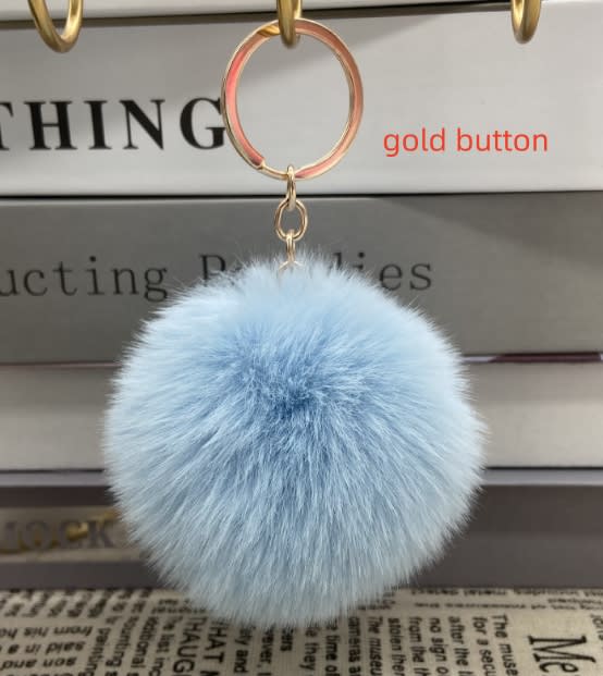 20 Colors Fluffy Fur Pom Pom Keychain Soft Faux Fur-like Ball Car Keyring Key Holder Women Bag Pendant Jewelry view 53