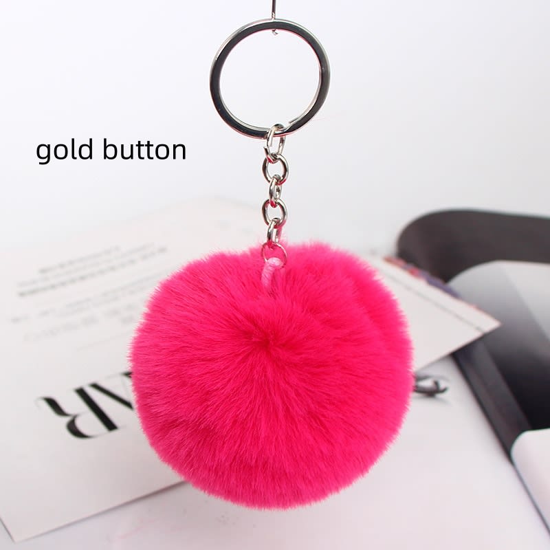 20 Colors Fluffy Fur Pom Pom Keychain Soft Faux Fur-like Ball Car Keyring Key Holder Women Bag Pendant Jewelry view 3