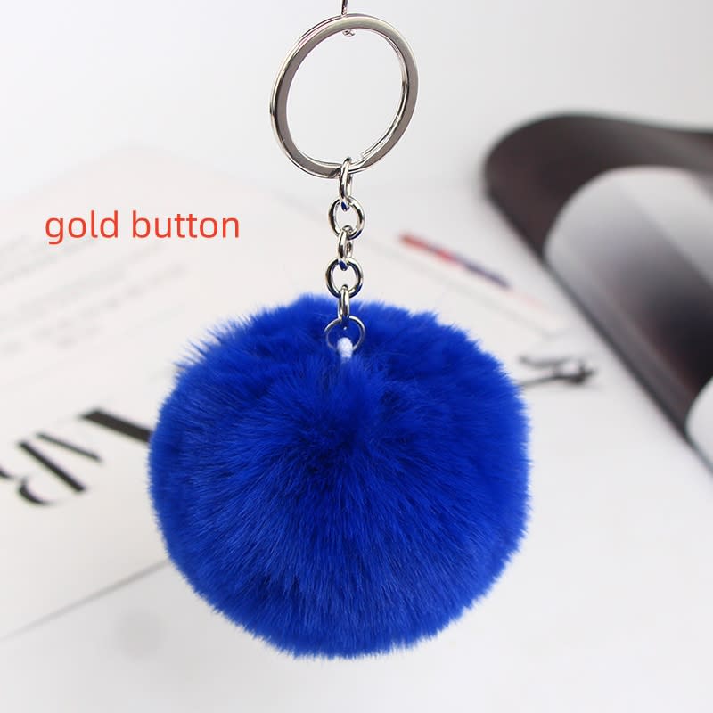 20 Colors Fluffy Fur Pom Pom Keychain Soft Faux Fur-like Ball Car Keyring Key Holder Women Bag Pendant Jewelry