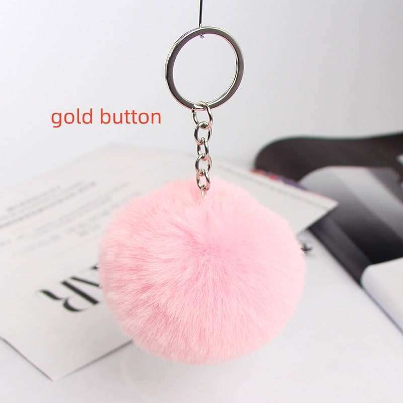 20 Colors Fluffy Fur Pom Pom Keychain Soft Faux Fur-like Ball Car Keyring Key Holder Women Bag Pendant Jewelry view 55