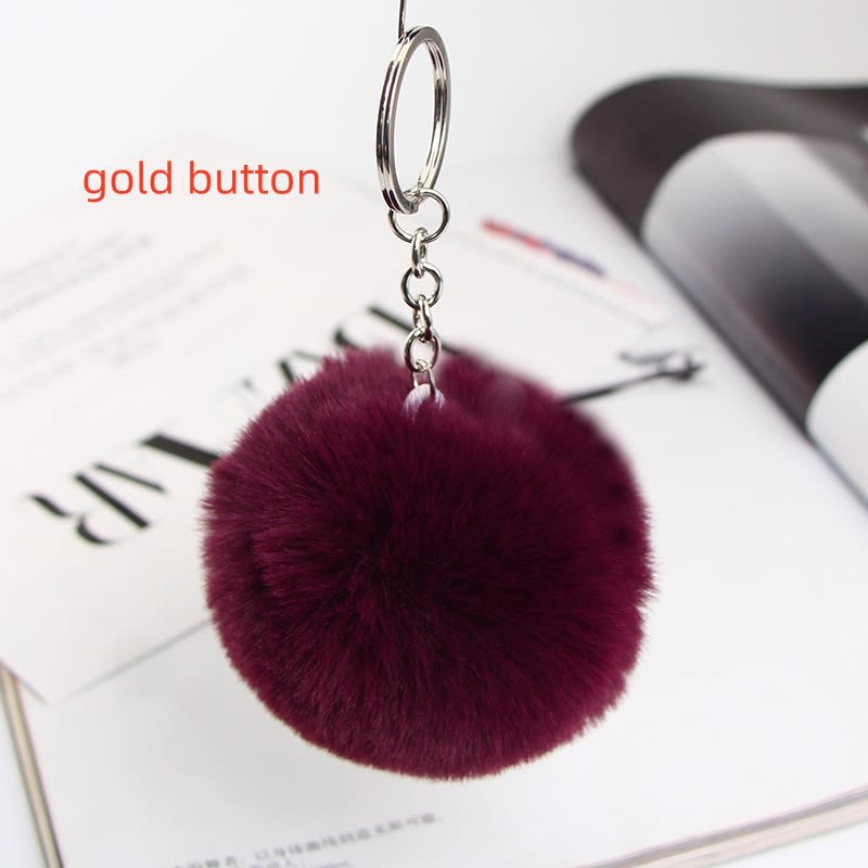 20 Colors Fluffy Fur Pom Pom Keychain Soft Faux Fur-like Ball Car Keyring Key Holder Women Bag Pendant Jewelry view 24