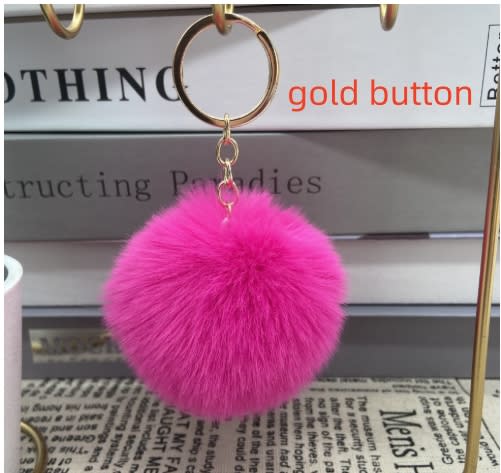 20 Colors Fluffy Fur Pom Pom Keychain Soft Faux Fur-like Ball Car Keyring Key Holder Women Bag Pendant Jewelry view 13