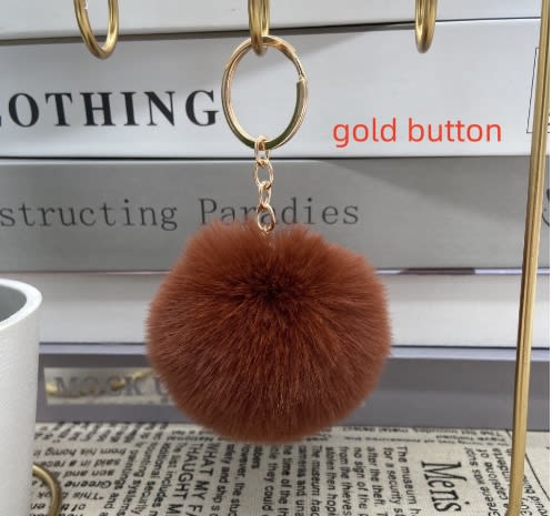 20 Colors Fluffy Fur Pom Pom Keychain Soft Faux Fur-like Ball Car Keyring Key Holder Women Bag Pendant Jewelry view 44
