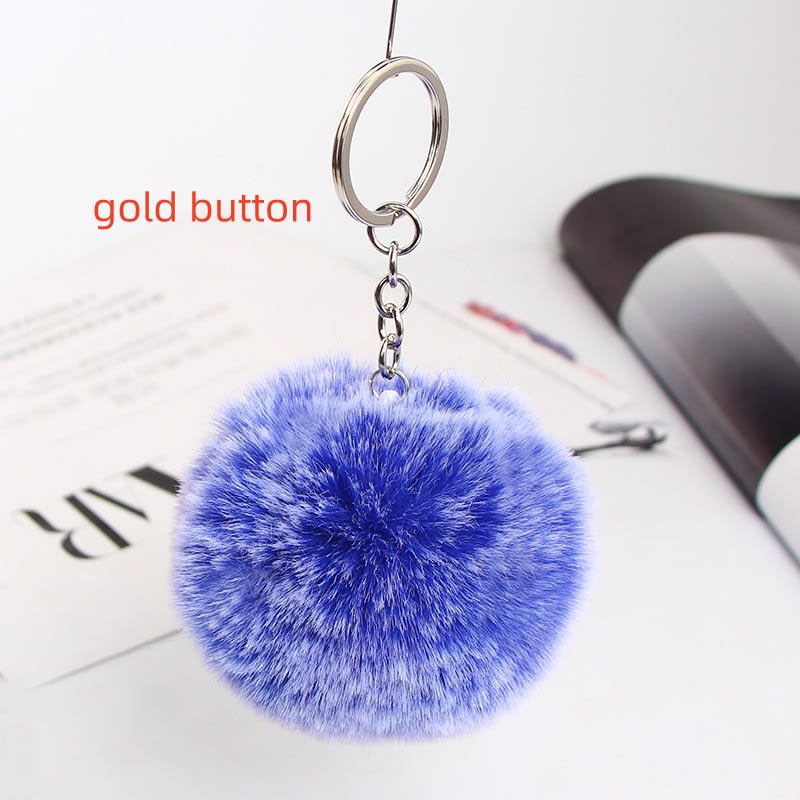 20 Colors Fluffy Fur Pom Pom Keychain Soft Faux Fur-like Ball Car Keyring Key Holder Women Bag Pendant Jewelry view 12