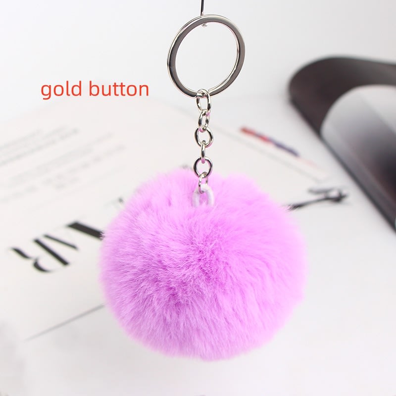20 Colors Fluffy Fur Pom Pom Keychain Soft Faux Fur-like Ball Car Keyring Key Holder Women Bag Pendant Jewelry view 29