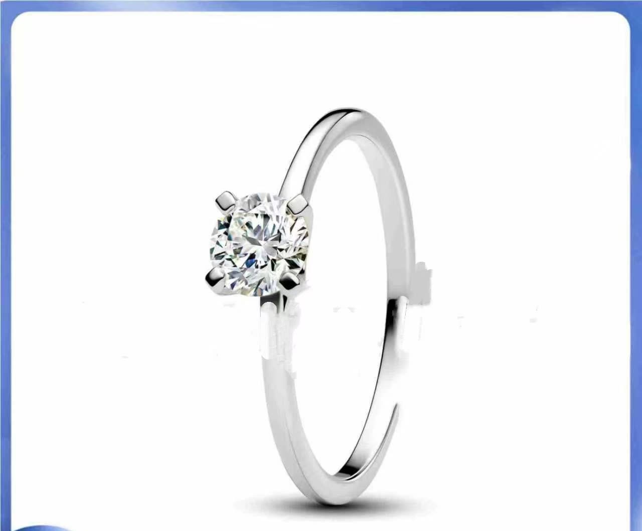 Wind Rounded Corner Moissanite Ring 18K Gold view 7