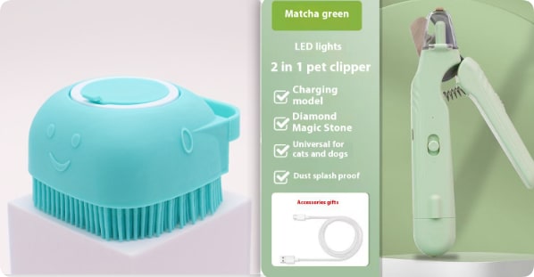 2 In 1 Pet Nail Clippers With Led Light Dog Cat Special Blood Line Scissors Multifunction Animals Paw Nail Trimmer Pet Supplies view 2