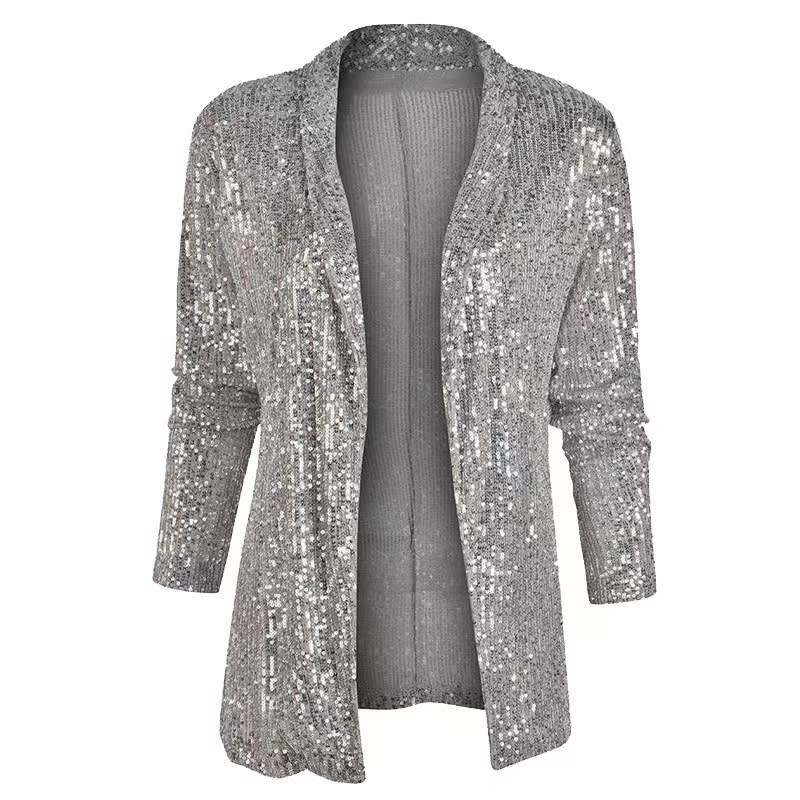 Sequined Long Sleeve Elegant Small Blazer view 10