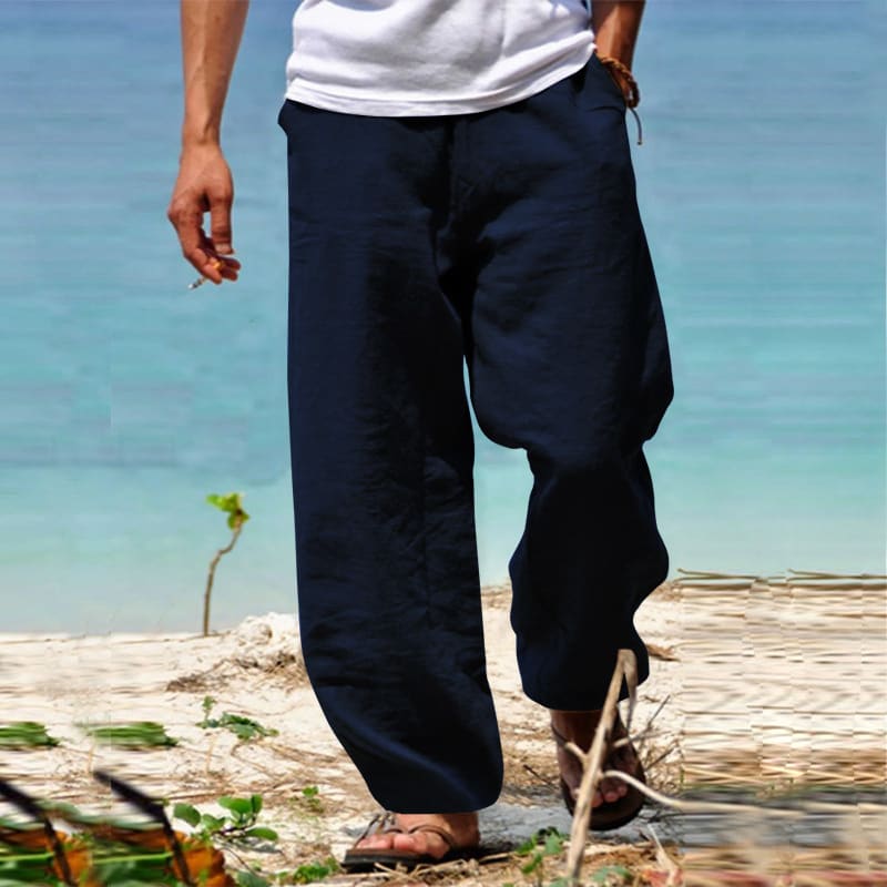 Men's Trousers Summer Drawstring Elastic Waist Beach Pants view 6