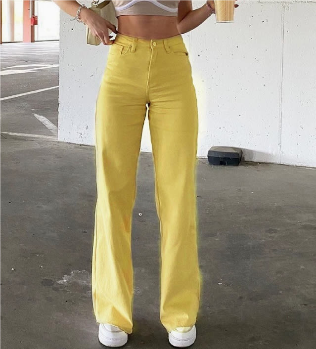 Spice Girl Style High Waist Slim Jeans Bell Bottoms view 12
