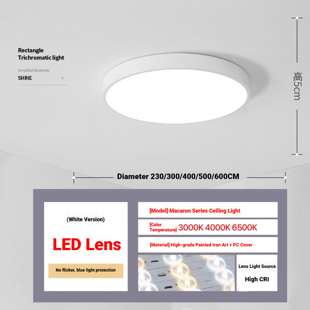 Led Ceiling Light Simple Living Room Round Nail Lamp For Domestic Use view 7