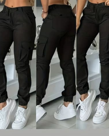 Europe And America Cross Border Fashion Work Clothes Multi-pocket Army Green Ankle-tied Casual Slim Trousers view 4