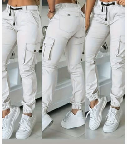 Europe And America Cross Border Fashion Work Clothes Multi-pocket Army Green Ankle-tied Casual Slim Trousers view 9