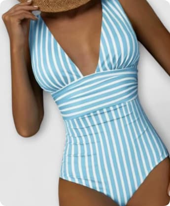 Striped One-piece Bikini Women's Swimsuit view 3