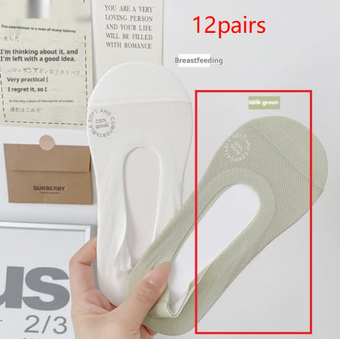 Cool And Comfortable Three-dimensional Mesh Breathable Low-cut Invisible Women's Boat Socks view 15
