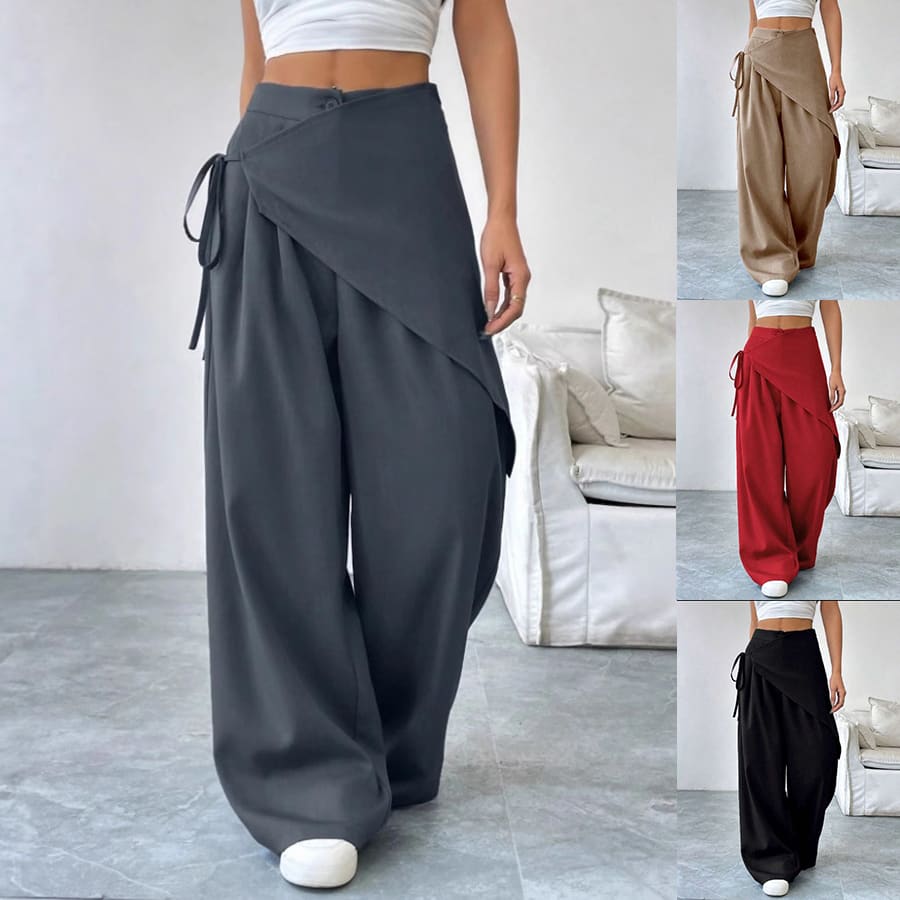 Irregular Design Trousers Fashion Casual Wide-leg Straight Pants Women's Clothing view 7