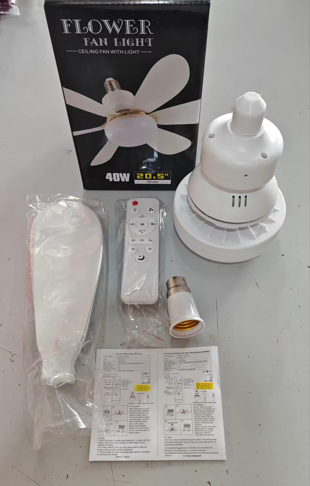 E27 Base LED Ceiling Fan Light With Remote Control 3 Color Lights Dimmable Lamp For Living Room Home Decor view 10