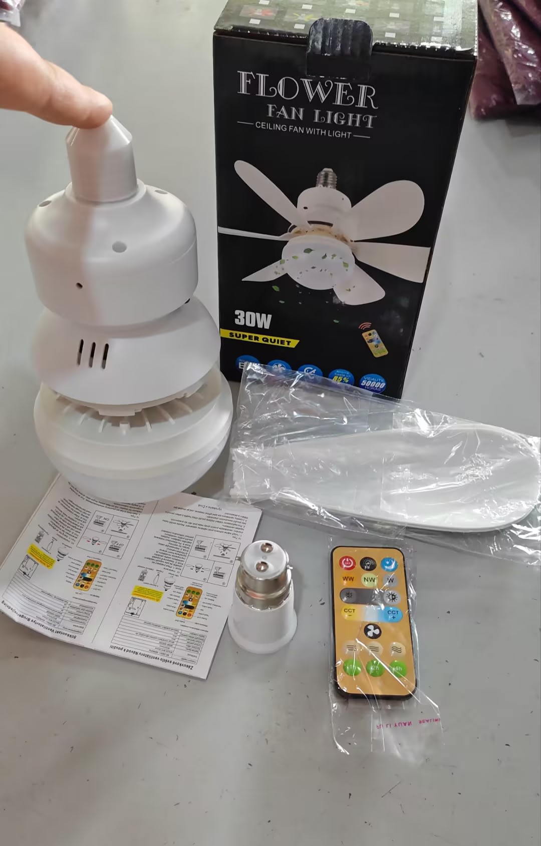 E27 Base LED Ceiling Fan Light With Remote Control 3 Color Lights Dimmable Lamp For Living Room Home Decor view 12