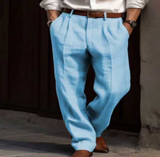 Mens Trousers With Pockets Solid Color Casual Straight-leg Dress Pant view 5