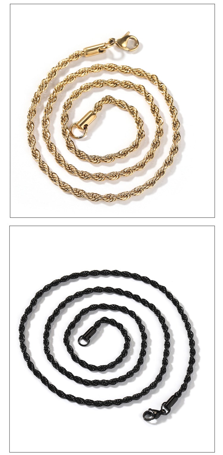 Stainless Steel Twisted Rope Chain - Minimalist Niche Design Bracelet For Men And Women view 5