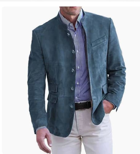 Men's Business Casual Suit Jacket Autumn Winter Fashion Commuter Daily Basic Blazer Solid Stand Collar Jacket Men's Clothing view 10