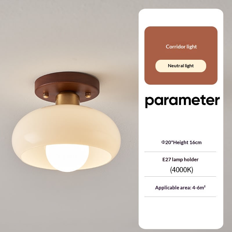 Cream Style Walnut Ceiling Lamp Minimalist Creative Lamps view 10