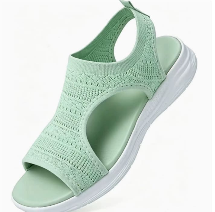 Women's Flyknit Sandals Hollow Peep-toe Roman Shoes view 21
