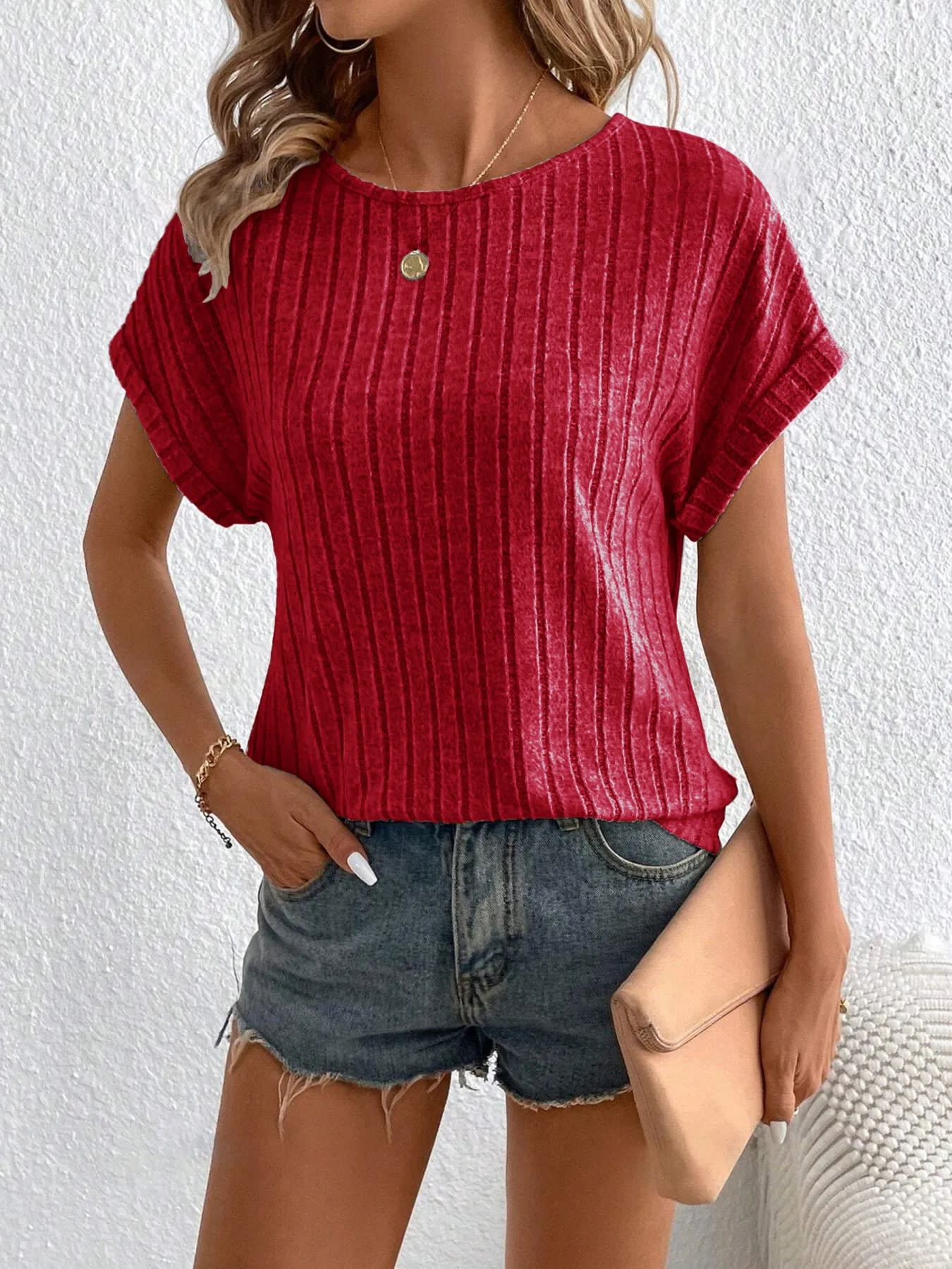 Women's Round Neck Short-sleeved T-shirt view 9