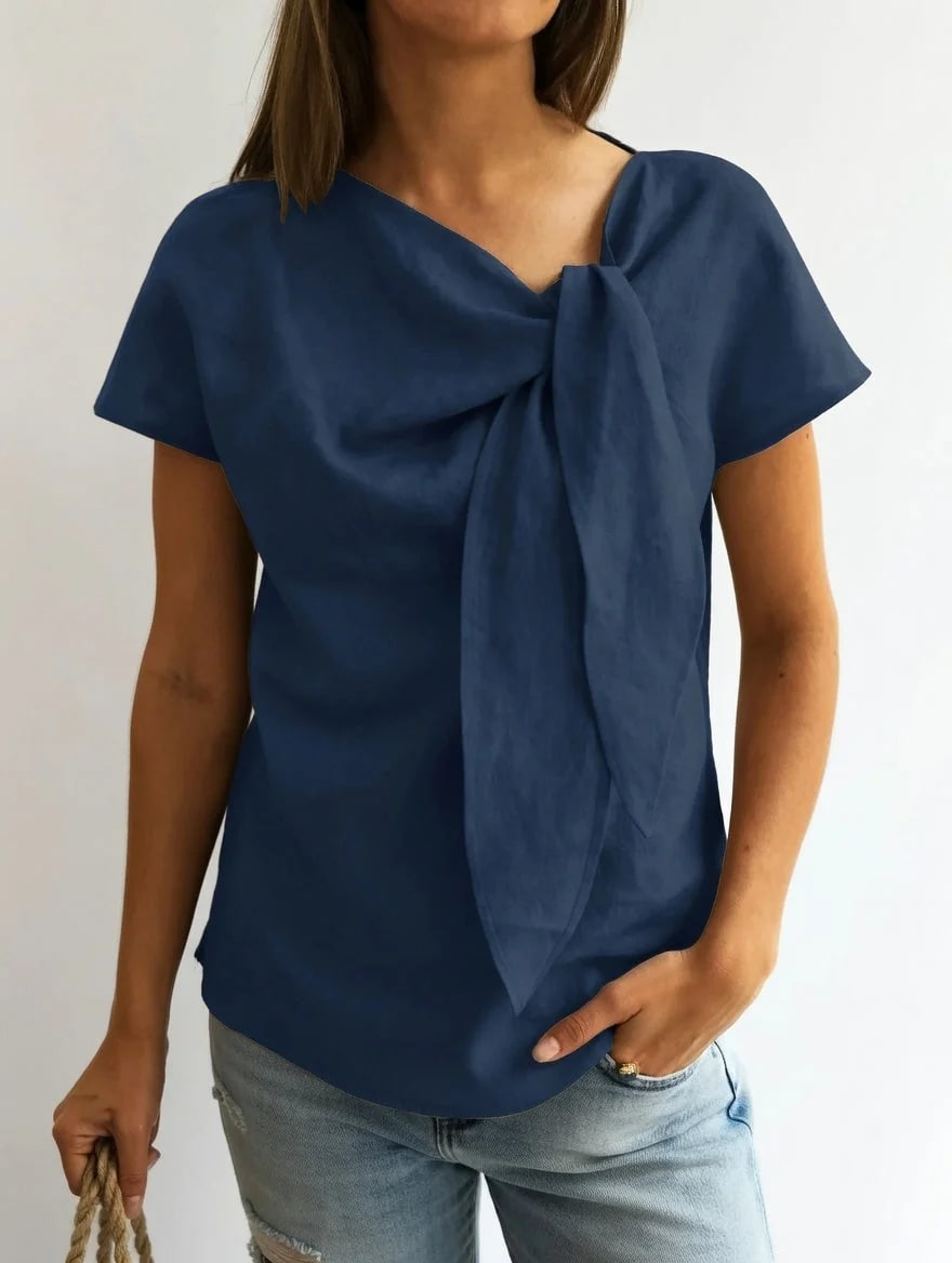 Women's Summer Short Sleeve Casual T-Shirt - Cotton Blend Lightweight Everyday Top For Daily Wear view 11