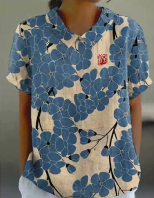 Shirt Women's Short Sleeve Creative Retro Floral view 2