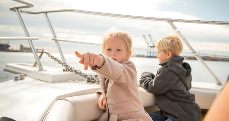 Kids on a Sightseeing Jet Boat Tour of Reversing Falls Rapids