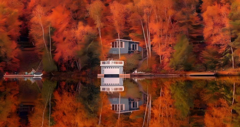 A house on the lake side