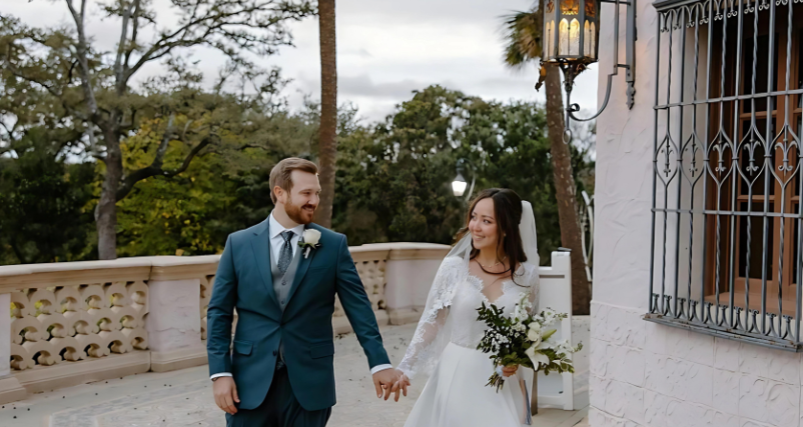 Bride and groom at the Marriage Island