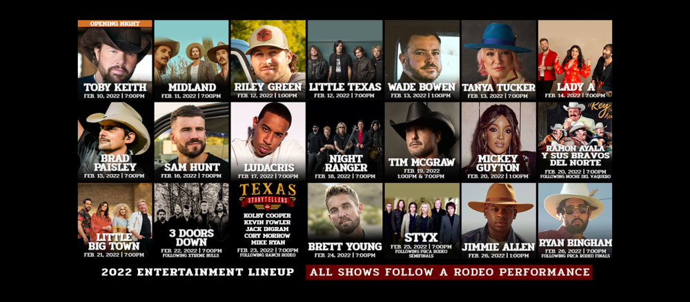 Musical Line Up San Antonio Stock and Rodeo Show FB