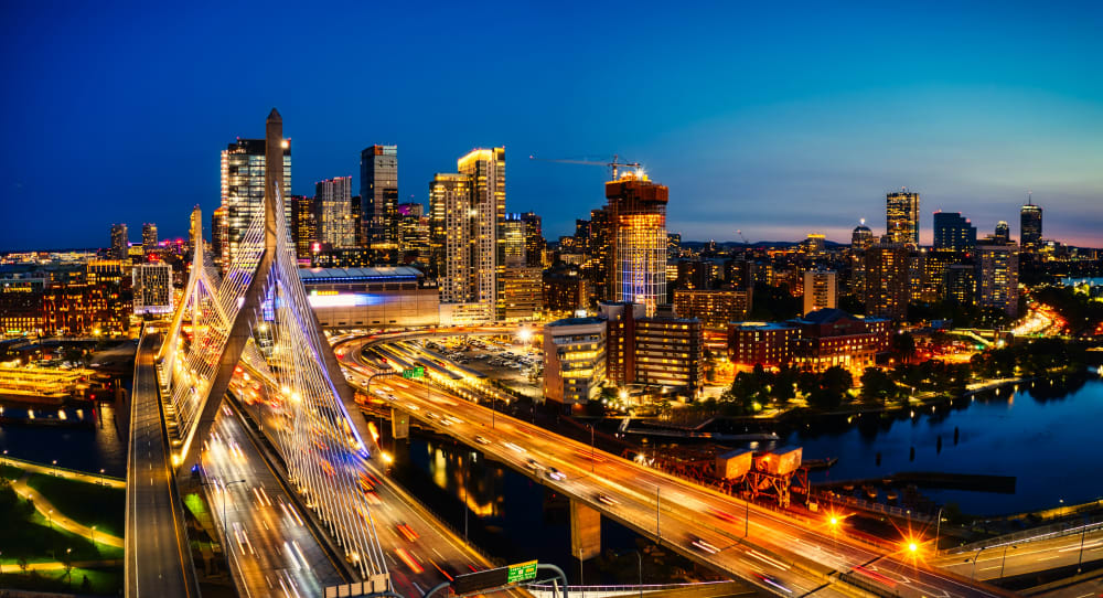 Boston Night Aerial